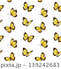 Seamless pattern of yellow and brown butterflies. Hand-painted watercolor of ixias flavipennis butterflies. Perfect for fabric, wallpaper, wrapping paper, stationery and spring designs 139242683