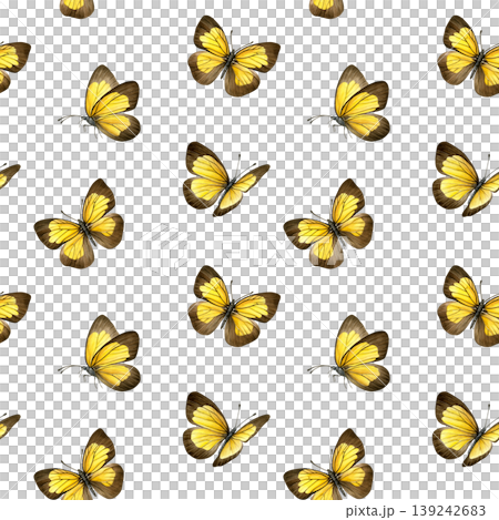 Seamless pattern of yellow and brown butterflies. Hand-painted watercolor of ixias flavipennis butterflies. Perfect for fabric, wallpaper, wrapping paper, stationery and spring designs Seamless pattern of yellow and brown butterflies. Hand-painted watercolor of ixias flavipennis butterflies. Perfect for fabric, wallpaper, wrapping paper, stationery and spring designs 139242683