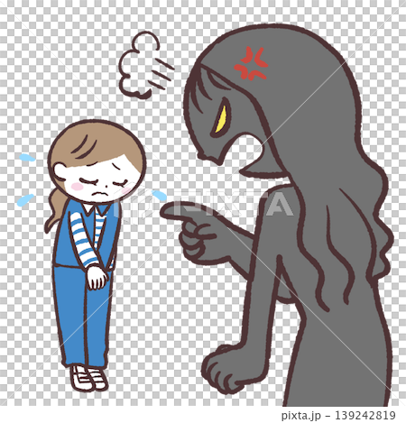 Illustration of a person yelling at a store clerk 139242819