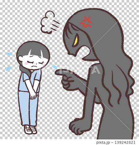 医療従事者に怒鳴るカスハラのイラスト 139242821