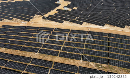 Aerial view of solar power station Aerial view of solar power station 139242883