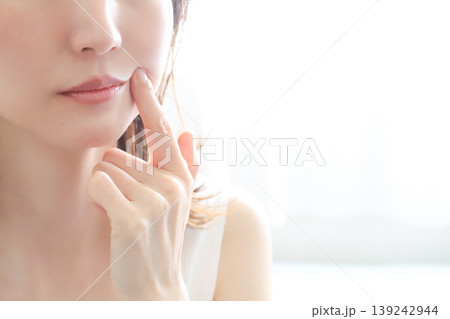 女性の歯 歯科検診女性の唇 口角 女性の歯 歯科検診女性の唇 口角 139242944