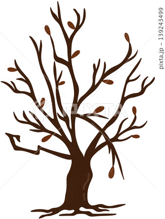brown dry tree with leaves brown dry tree with leaves 139243499