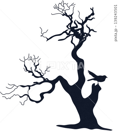 black dry tree with bird black dry tree with bird 139243501