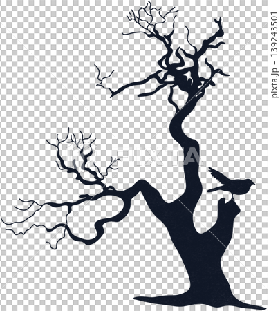 black dry tree with bird black dry tree with bird 139243501