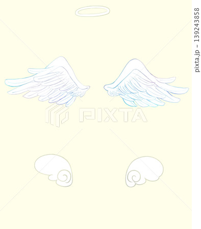 天使の羽と輪 線画 天使の羽と輪 線画 139243858