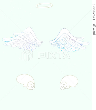 天使の羽と輪　線画 139243859