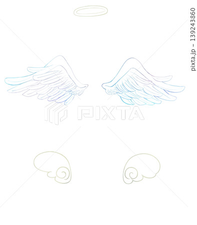 天使の羽と輪 線画 天使の羽と輪 線画 139243860