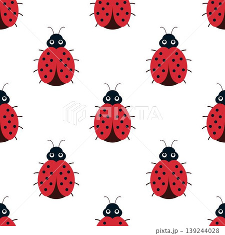 cartoon ladybug seamless pattern 139244028