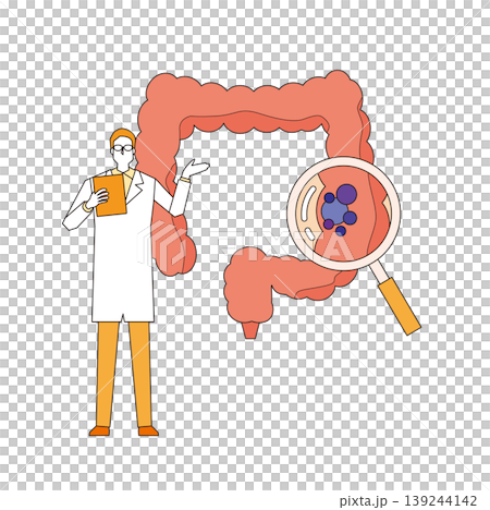 大腸の病気と医療関係者のイラスト 139244142