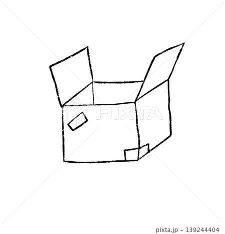 Isometric closed box, hand drawn cardboard carton package sketch. Black line drawing, simple geometric shape, storage container outline. Delivery shipping concept. Isometric closed box, hand drawn cardboard carton package sketch. Black line drawing, simple geometric shape, storage container outline. Delivery shipping concept. 139244404