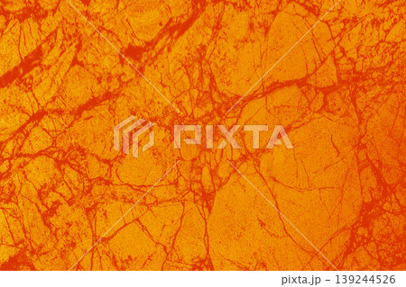 Orange bright vibrant marble surface cracks kitchen interior structure abstract cracked pattern texture floor tile background 139244526