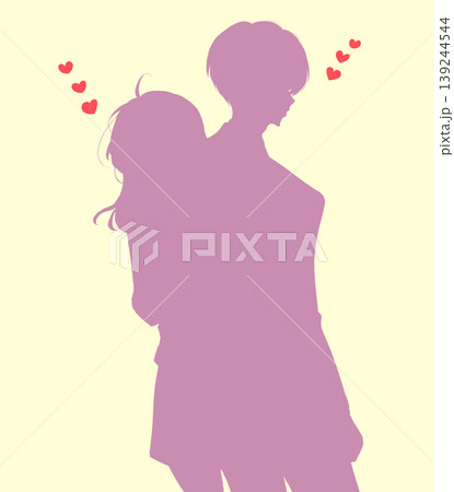 恋する背中合わせの男女 会社員 シルエット 恋する背中合わせの男女 会社員 シルエット 139244544