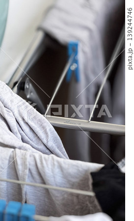 Freshly Laundered Clothes Drying on a Clothesline Freshly Laundered Clothes Drying on a Clothesline 139244746