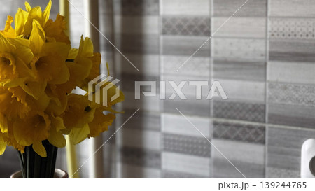 Bright Yellow Daffodils in a Modern Interior Setting Bright Yellow Daffodils in a Modern Interior Setting 139244765