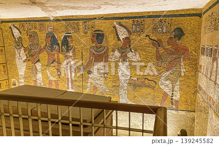 Tomb of Tutankhamun KV62 in the Egyptian Valley of the Kings, in the Theban necropolis, Egypt, Luxor Tomb of Tutankhamun KV62 in the Egyptian Valley of the Kings, in the Theban necropolis, Egypt, Luxor 139245582