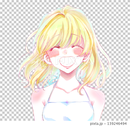 夏日裡一位面帶微笑的金髮女子 夏日裡一位面帶微笑的金髮女子 139246494