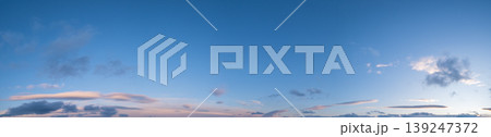 Colorful evening sky with clouds panorama background 139247372