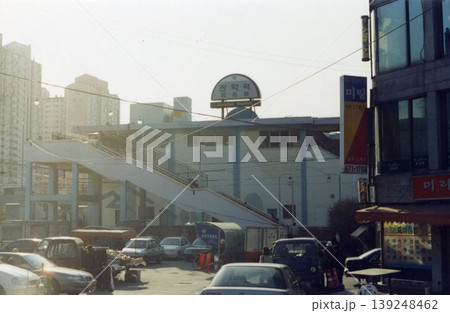 Urban Street Scene with Korean Station Signage Urban Street Scene with Korean Station Signage 139248462