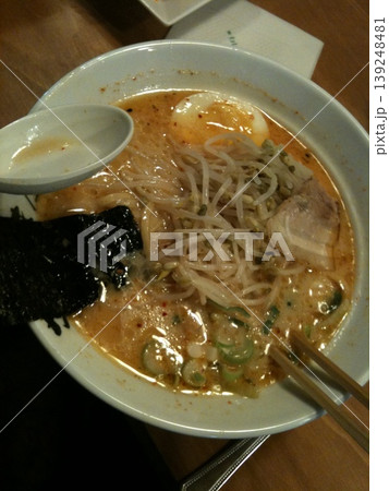 Steaming Ramen Bowl with Toppings Steaming Ramen Bowl with Toppings 139248481