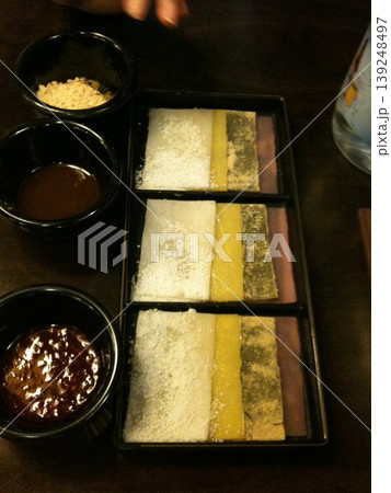 Layered Food Tray with Condiments Layered Food Tray with Condiments 139248497