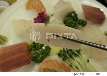 Sashimi Plate with Chopsticks Close-up Sashimi Plate with Chopsticks Close-up 139248538