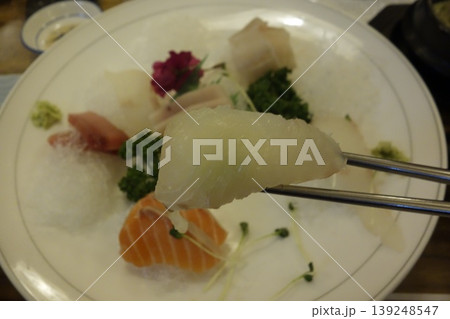 Sashimi Plate with Fresh Fish Pieces Sashimi Plate with Fresh Fish Pieces 139248547