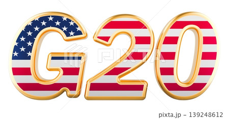 G20 summit in United States. 3d rendering G20 summit in United States. 3d rendering 139248612