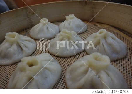 Steamed Buns in Bamboo Steamer 139248708