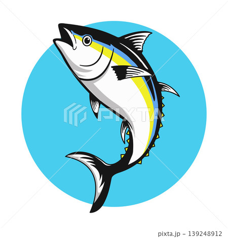 Hand drawn of yellowfin tuna vector illustration 139248912