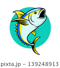yellowfin tuna illustration. hand drawn fish vector design 139248913