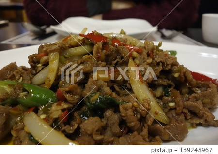 Stir-Fried Meat with Vegetables Dish Stir-Fried Meat with Vegetables Dish 139248967