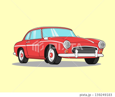 Red classic retro car illustration, the vintage vehicles design 139249183