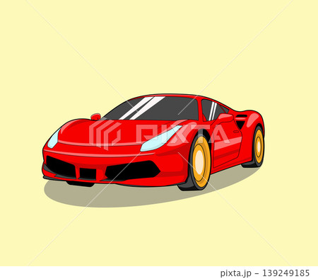 Modern red sports car illustration 139249185