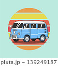 Free travelling car design. retro summer car illustration 139249187