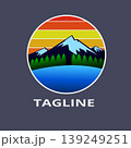 Round vintage mountain logo design 139249251