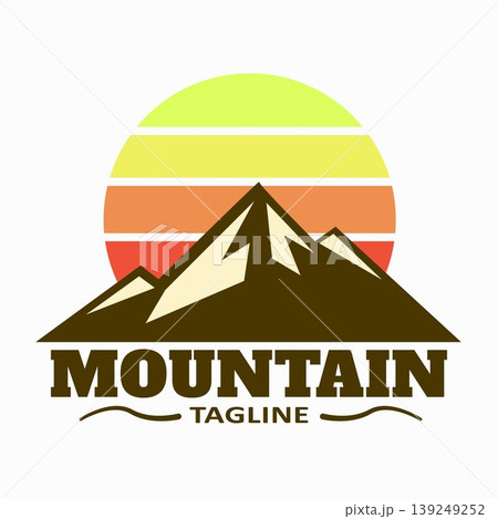 Abstract mountain logo retro style design 139249252