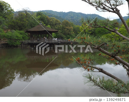 古都・奈良の静かな朝。鷺池のほとりに佇む浮見堂と美しい水面の写り込み 古都・奈良の静かな朝。鷺池のほとりに佇む浮見堂と美しい水面の写り込み 139249871