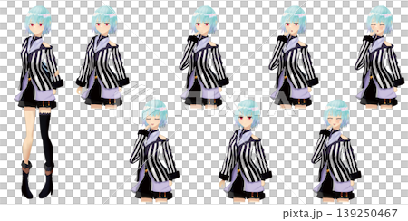 青髪のショートカットの女の子の全身立ち絵 - TRPG・ゲーム・表情差分キャラ素材 青髪のショートカットの女の子の全身立ち絵 - TRPG・ゲーム・表情差分キャラ素材 139250467