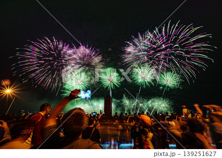 Fireworks respectfully sending off the Dajia Mazu Pilgrimage procession 139251627