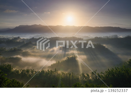 Sunrise over Misty Mountains in Zuozhen, Tainan Sunrise over Misty Mountains in Zuozhen, Tainan 139252337