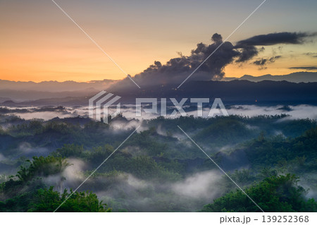Sunrise over the Misty Mountains of Zuozhen, Tainan Sunrise over the Misty Mountains of Zuozhen, Tainan 139252368