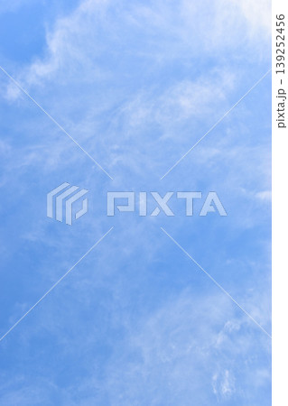 beautiful blue sky and white fluffy group of clouds with sunrise in the morning, natural background 139252456