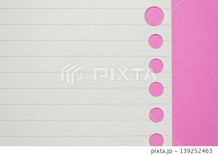 line paper texture on pink background,  blank sheet notebook 139252463