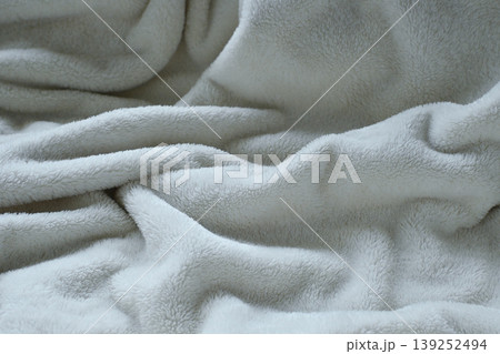 white soft fluffy blanket textile 139252494