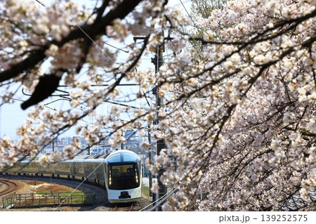 満開の桜の中を駆け抜ける中央本線 139252575