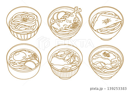 うどんの手描きイラスト1_線画 139253383