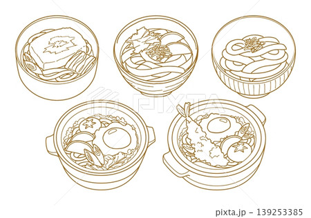 うどんの手描きイラスト2_線画 139253385