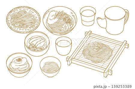 そばの手描きイラスト2_線画 そばの手描きイラスト2_線画 139253389