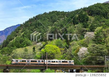 新緑の木曽路を行く中央本線 139255832